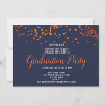 Graduation Party Oranje Gold Confetti Black