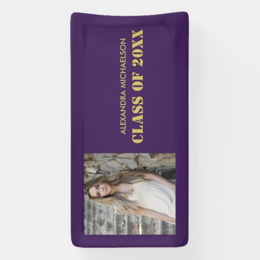 Graduation Party Paars Spandoek (Verticaal)