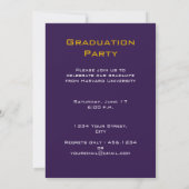 Graduation Party Paarse Photo Invitation Kaart (Achterkant)