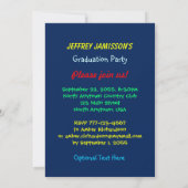 Graduation Party, persoonlijke naam, blauw Kaart (Achterkant)
