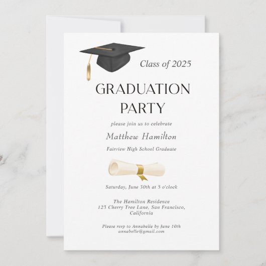 Graduation Party Pet Diploma Photo Invitation (Voorkant)