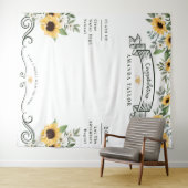Graduation Party Photo Booth Sunflower Tapestry Wandkleed (In Situ (horizontaal))