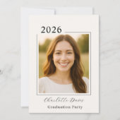 Graduation party photo class of 2026 beige kaart (Voorkant)