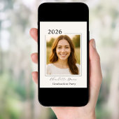 Graduation party photo class of 2026 beige kaart