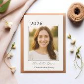 Graduation party photo class of 2026 beige kaart
