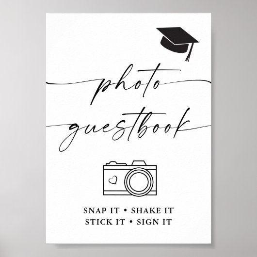 Graduation party photo guestbook snap it, sign it  poster (Voorkant)