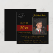 Graduation Party Photo Invitation Kaart (Voorkant / Achterkant)