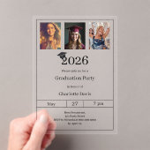 Graduation party photo luxury acryl uitnodigingen (Insitu (Draagbaar))