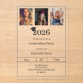 Graduation party photo luxury acryl uitnodigingen (Voorkant)
