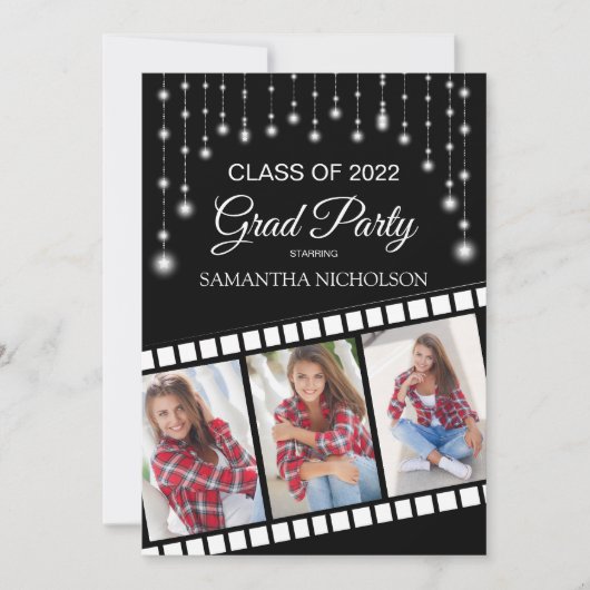 Graduation Party Photo Movie Reel Cinema Stars Kaart (Voorkant)