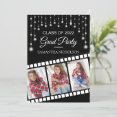Graduation Party Photo Movie Reel Cinema Stars Kaart (Staand voorkant)