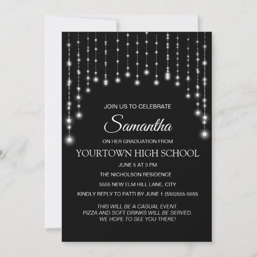 Graduation Party Photo Movie Reel Cinema Stars Kaart (Achterkant)