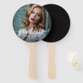 Graduation Party Photo Script Celebration Modern Handwaaier (Voorkant en achterkant)