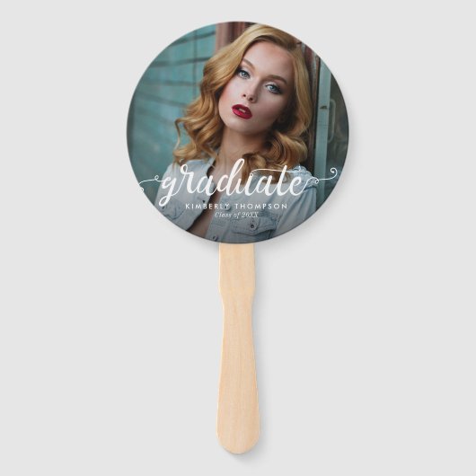 Graduation Party Photo Script Celebration Modern Handwaaier (Voorkant)