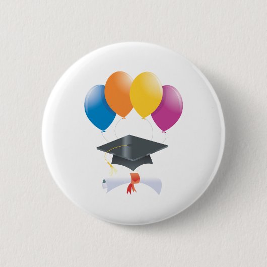 Graduation Party Pins Balloons Diploma Pet Ronde Button 5,7 Cm (Voorkant)