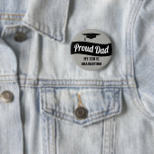 Graduation Party Proud Dad Grey Ronde Button 5,7 Cm (In situ)