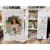 Graduation party QR Code Wildflower   Invitation Kaart