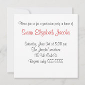 Graduation Party - Red & Black Invite Kaart (Achterkant)