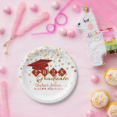 Graduation Party Red & Gold 20XX Papieren Bordje (Feest)