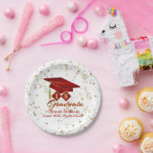 Graduation Party Red & Gold 20XX Papieren Bordje (Feest)