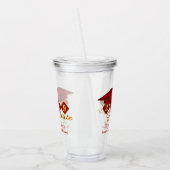 Graduation Party Red & Gold Confetti Acryl Drinkbeker (Links)