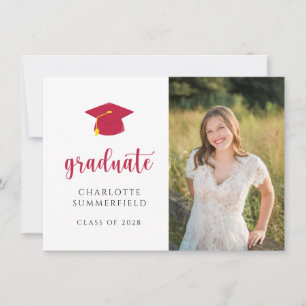 Graduation Party Red Pet Tassel Foto Kaart
