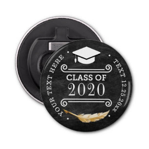 Graduation Party Retro Chalkboard - Aangepast Button Flesopener