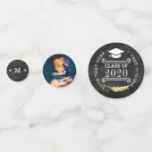 Graduation Party Retro Chalkboard - Aangepast Confetti (Achterkanten)