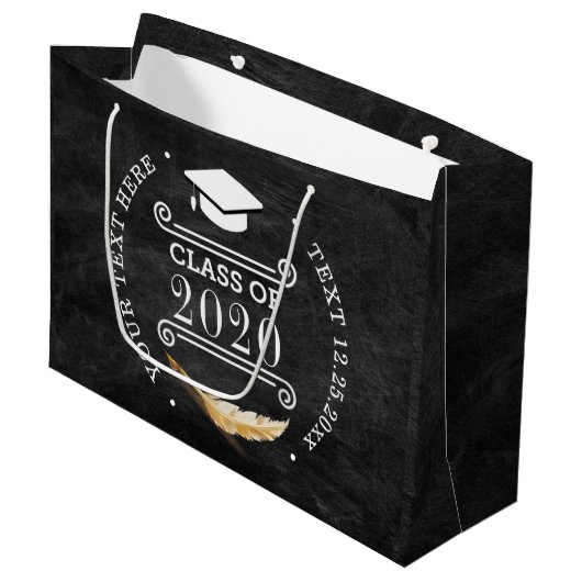 Graduation Party Retro Chalkboard - Aangepast Groot Cadeauzakje (Voorkant Gekanteld)