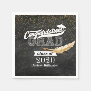 Graduation Party Retro Chalkboard - Aangepast Servet