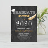 Graduation Party Retro Chalkboard Kaart (Staand voorkant)