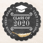 Graduation Party Retro Chalkboard Kartonnen Onderzetters (Voorkant)