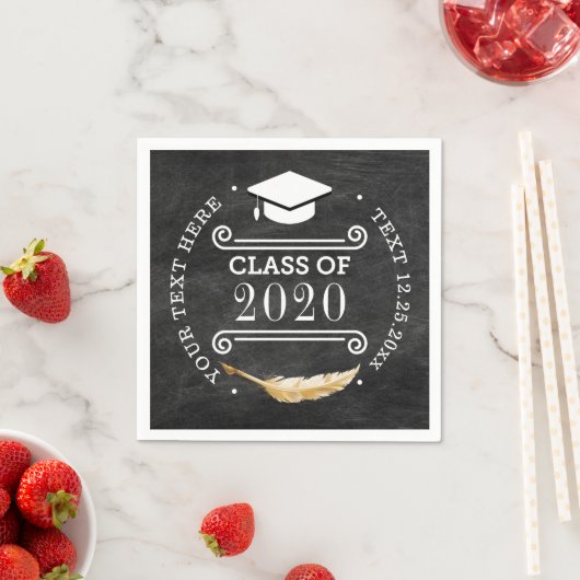 Graduation Party Retro Chalkboard Klasse 2020 Servet (Insitu)