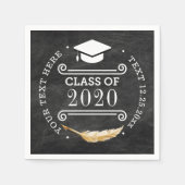 Graduation Party Retro Chalkboard Klasse 2020 Servet (Voorkant)