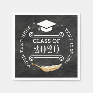 Graduation Party Retro Chalkboard Klasse 2020 Servet