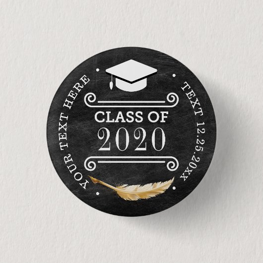 Graduation Party Retro Chalkboard Ronde Button 3,2 Cm (Voorkant)