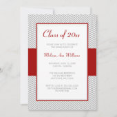 Graduation Party (Rode en grijze Chevron) Kaart (Voorkant)