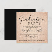 Graduation Party Roos Gold Glitter Paint Kaart (Voorkant / Achterkant)