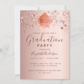 Graduation party roos gouden topper sterren kaart (Voorkant)