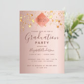 Graduation party roos gouden topper sterren kaart (Staand voorkant)