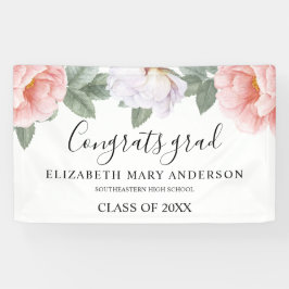 Graduation Party roze Waterverf Floral Spandoek