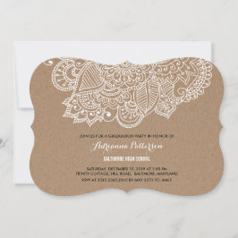 Graduation Party | Rustic Paisley Pattern Kaart