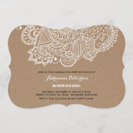Graduation Party | Rustic Paisley Pattern Kaart