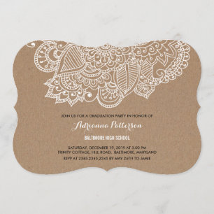 Graduation Party   Rustic Paisley Pattern Kaart