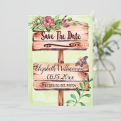 Graduation Party Rustic Sign Sla de datum op Kaart (Staand voorkant)