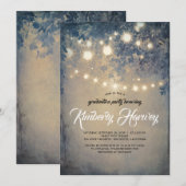 Graduation Party Rustieke Lichten Kaart (Voorkant / Achterkant)