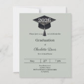 Graduation party sage green class 2026 invitation (Voorkant)
