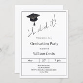 Graduation party sage green He did it Kaart (Voorkant / Achterkant)