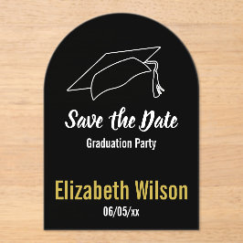 Graduation Party Save the Date Acryl Uitnodigingen