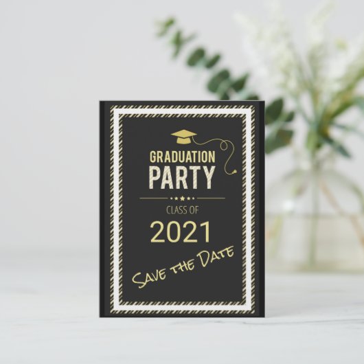 Graduation Party Save the Date Briefkaart (Staand voorkant)